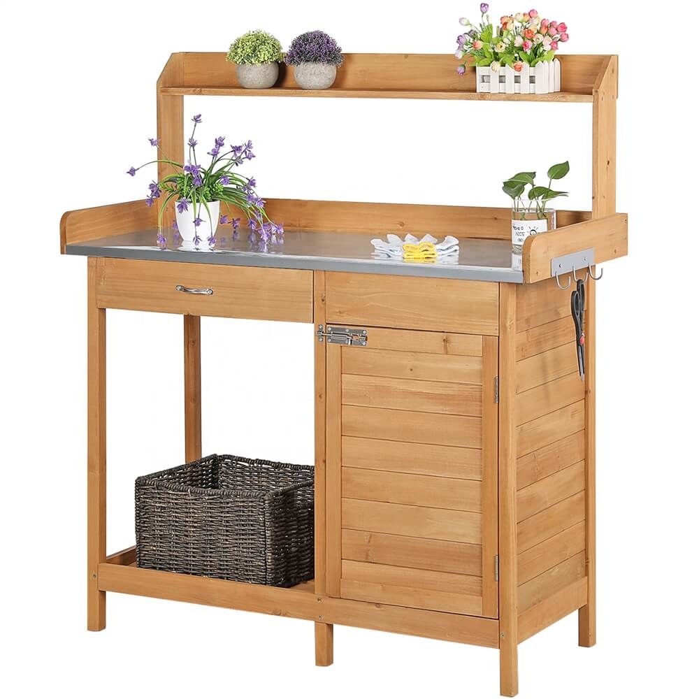 Outdoor Furniture Wood - Buitenwerktafel van massief hout voor gebruik