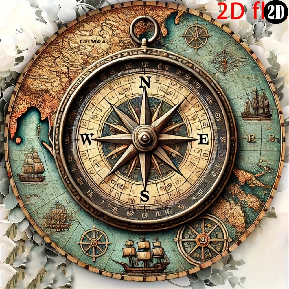 Outdoor Furniture Metal - Eigenzinnig 2D Vintage nautisch kompasbord: perfect