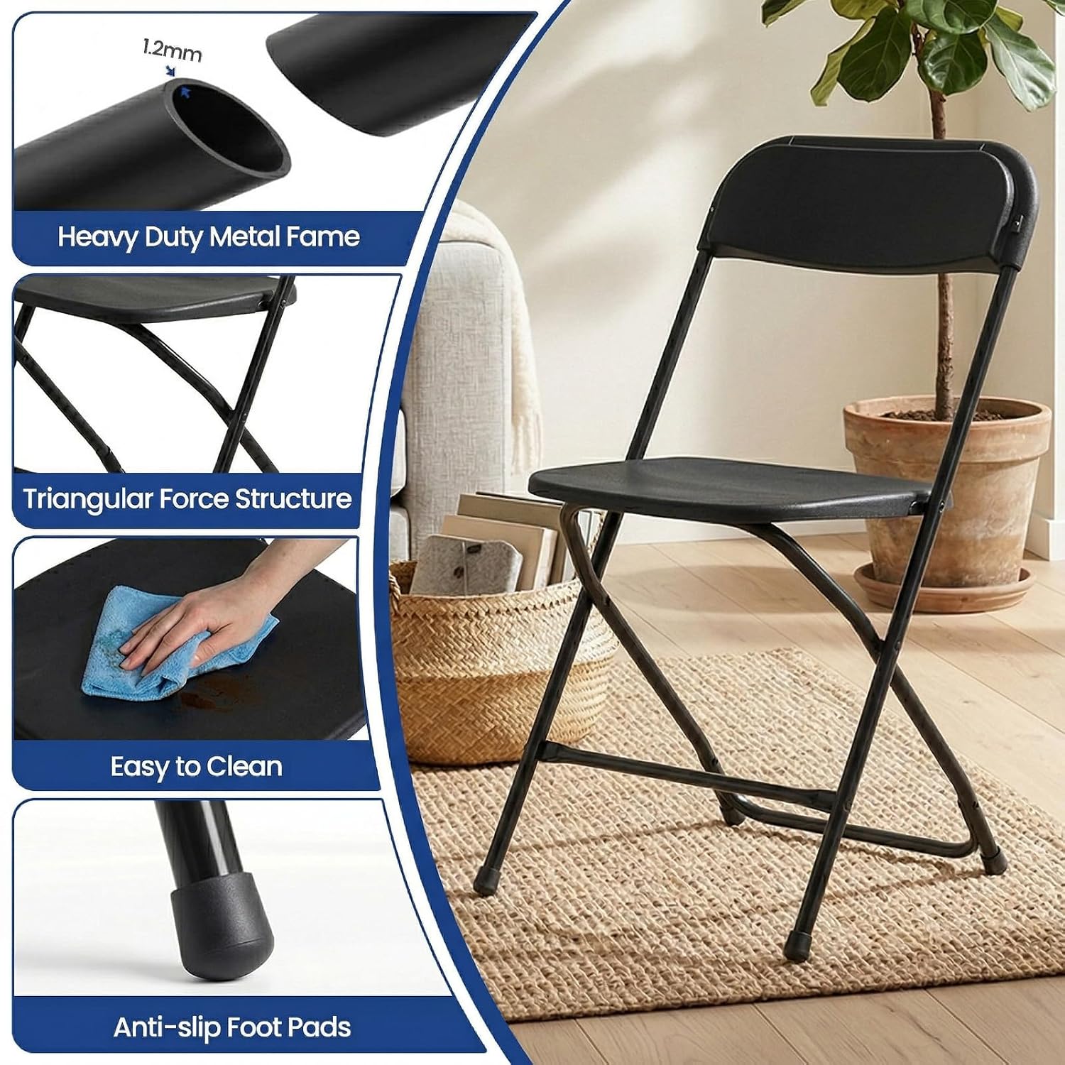 Zwarte opvouwbare stoel met me - Outdoor Furniture Metal Chairs recensie en prijs